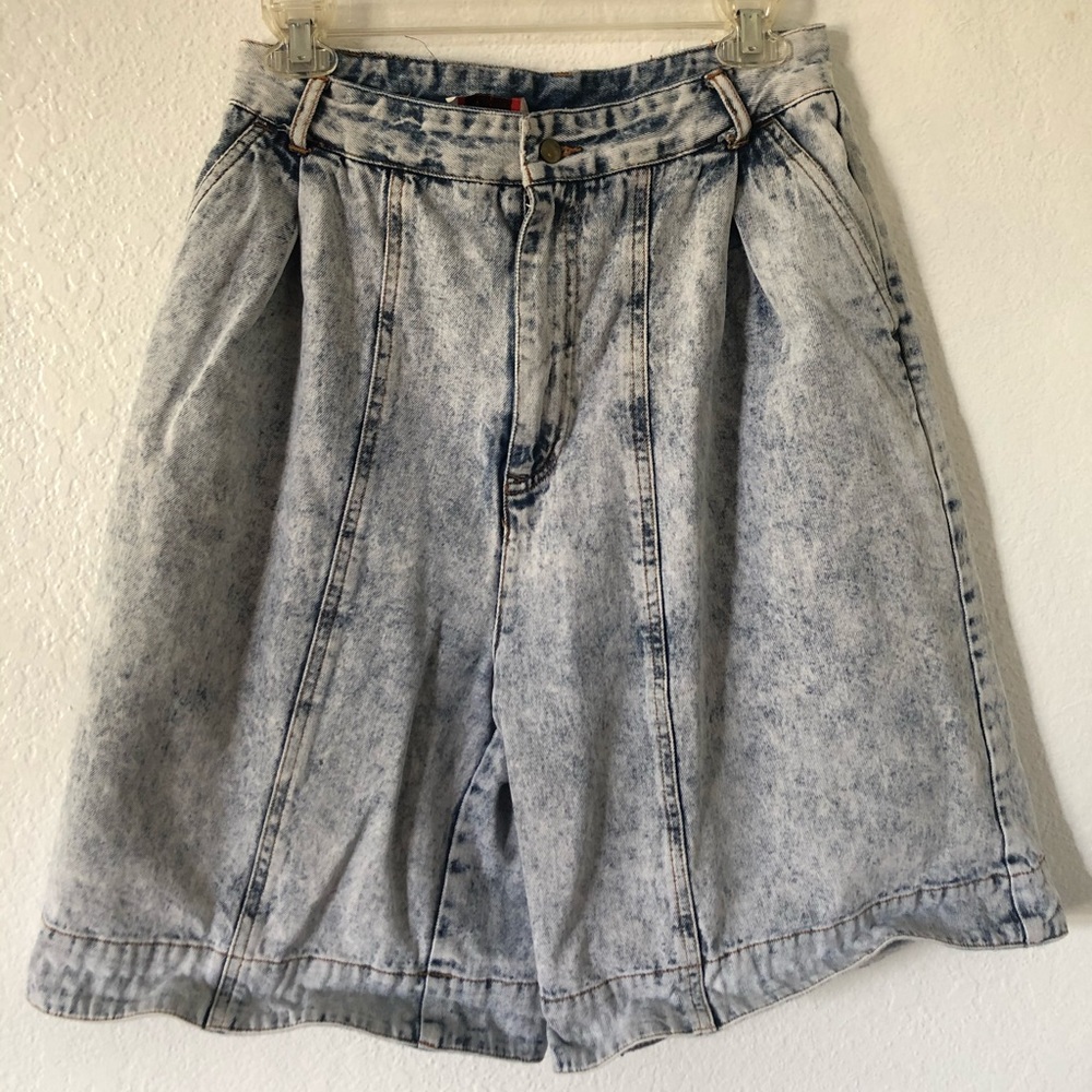 Vintage Acid Wash Knee Length Shorts